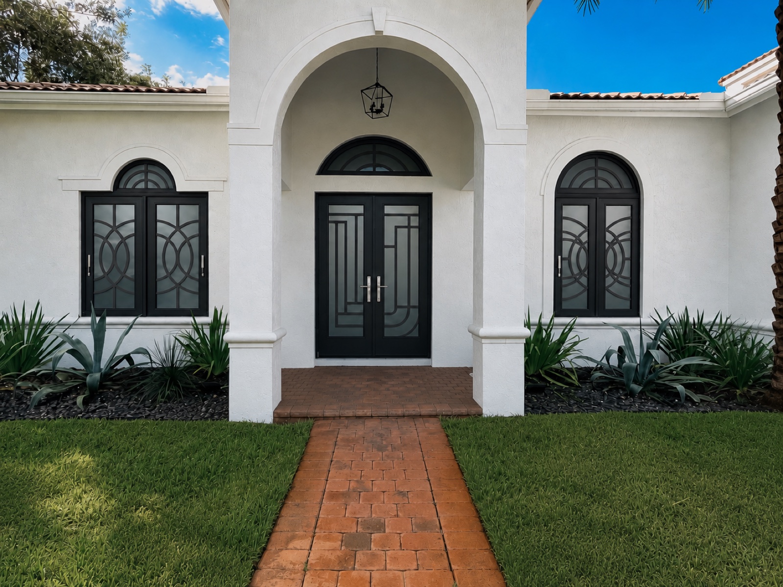 Same Orlando home after decorative impact windows and doors installation