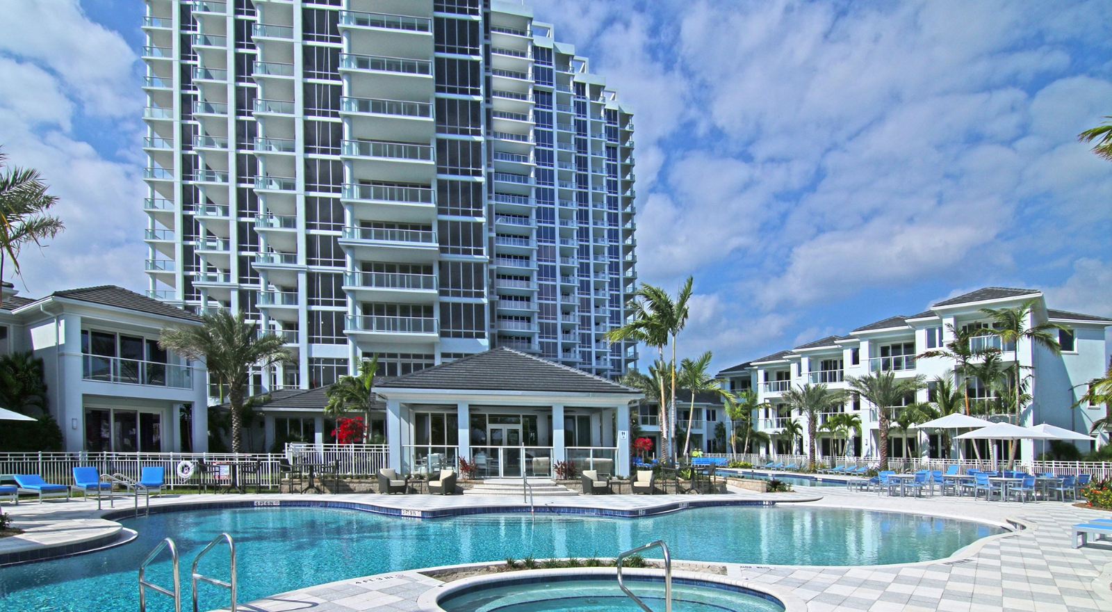 Impact glazing on a high-rise and townhomes in Orlando, FL